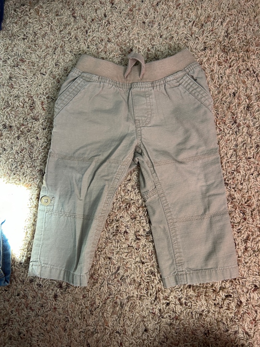 Kids Beige Pull-On Cargo Pants
